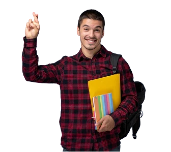 front-view-male-student-red-checkered-shirt-with-backpack-holding-files-copybooks-blue-wall 1 (1)